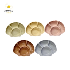 Khay Ăn Dặm Cho Bé Hình Sò TGM Silicone Seashell Suction Plate Chống Lật Chia Nhiều Ngăn