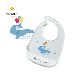 Yếm ăn dặm silicone có máng cho bé