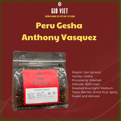 Cà Phê Gió Việt Peru Gesha Anthony Vasquez - Washed -Gói 250Gr
