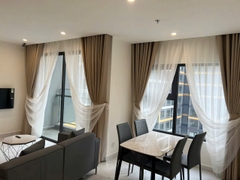 Rèm 2 Lớp Màu Nâu Bò + Voal Trắng