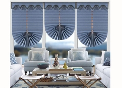 Rèm Roman Quạt Màu Xanh