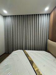 Rèm Vải Bố 2 Lớp Màu Ghi + Voal trắng