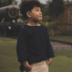Áo dài tay bé trai vải Linen