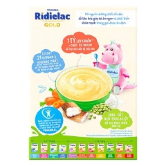 Bột ăn dặm Ridielac Gold Lươn cà rốt đậu xanh HG 200g