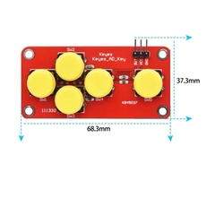 ￼Module AD Keyboard 5 Nút Nhấn Và 3 Chân Ra (Analog, Vcc, Gnd) kết nối arduino