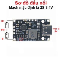 Mạch sạc type C cho pin 2s hoặc 3s lithium