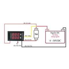 Đồng Hồ Đo Dòng Đo Áp DC 1A/ 10A/ 50A hiển thị LED 7 đoạn 2 màu xanh đỏ