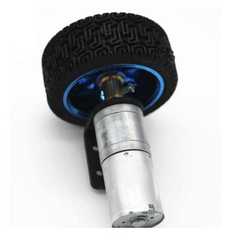 Bộ động Cơ DC giảm tốc JGA25-370 kèm gá bắt và bánh xe V2 65m