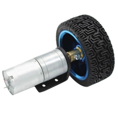 Bộ động Cơ DC giảm tốc JGA25-370 kèm gá bắt và bánh xe V2 65m