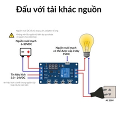 Mạch tạo trễ đóng ngắt theo chu kì có Relay 6 - 30V