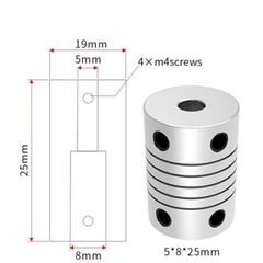 [ nhiều kích thước ] Khớp nối trục mềm hợp kim nhôm