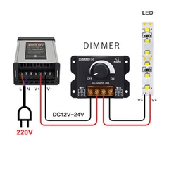 DIMMER ĐIỀU CHỈNH CHIẾT ÁP ĐỘ SÁNG CHO ĐÈN 12V _ 24V