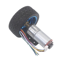 Bộ động Cơ DC giảm tốc có encoder JGA25-370 kèm gá bắt và bánh xe V2 65m