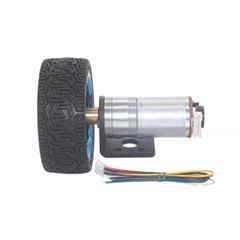 Bộ động Cơ DC giảm tốc có encoder JGA25-370 kèm gá bắt và bánh xe V2 65m