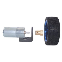 Bộ động Cơ DC giảm tốc có encoder JGA25-370 kèm gá bắt và bánh xe V2 65m