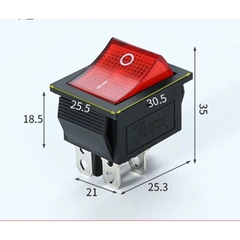 Công tắc bập bênh KCD4 4 chân có đèn 16A 250V công tắc nguồn chuyên dụng