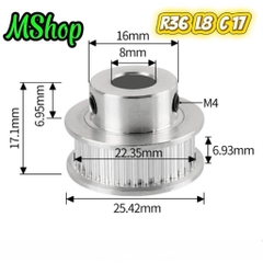 Puly - Bánh răng GT2 bản 6mm dành cho máy in 3D, CNC