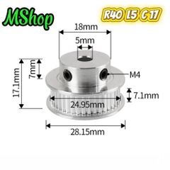 Puly - Bánh răng GT2 bản 6mm dành cho máy in 3D, CNC