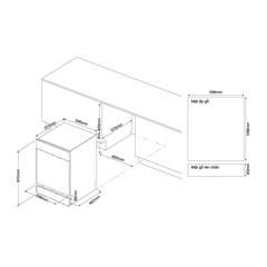 Máy rửa chén bán âm tủ Malloca MDW157SI