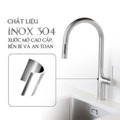 Vòi Rửa Chén Bát Inox Malloca K1726-SS