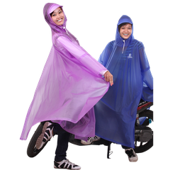 Áo mưa Poncho cổ rùa trong màu