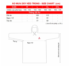 🌧️ ÁO MƯA PONCHO DÂY KÉO TRONG MÀU – APPC-09