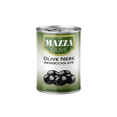 Olive Mazza đen nguyên trái tách hạt lon 400g - xuất xứ Ý