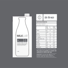 Sữa tươi MilkLab vị yến mạch hộp 1L (Thùng 8 hộp x 1L)