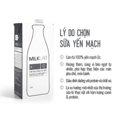 Sữa tươi MilkLab vị yến mạch hộp 1L (Thùng 8 hộp x 1L)