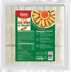 Chả Giò Gia Đình Vị Tôm Mực Cầu Tre Gói 1,28kg