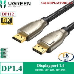 Dây cáp Displayport 1.4 8K@60Hz DP112 chính hãng Ugreen dài 1M 2M 3M 60842, 60843, 60844