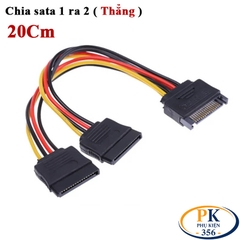 Cáp chia nguồn ổ cứng sata 1 ra 2 ( đực sang 2 cái ) chân bẻ góc dài 20Cm