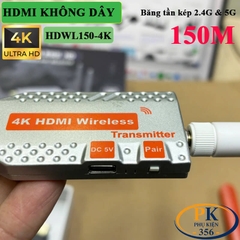 Bộ Chia HDMI Không Dây 1 Ra 2 HDWL150-4K 4K@30Hz Khoảng Cách 150m Băng Tần Kép 2.4G/5G