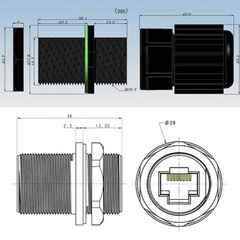 Đầu Nối Dây Mạng RJ45 Chống Nước IP68 Chính Hãng ZSJ – Model ZSJ-RJ45