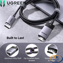 Cáp chuyển DisplayPort 1.4 to HDMI 2.1 8K@60Hz Active Ugreen 80397 DP115 dài 2m