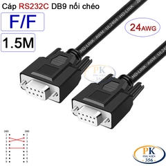 Dây cáp RS232C DB9 nối chéo 2 đầu cái Null Modem 24AWG vỏ PVC cao cấp 0.5M-40M