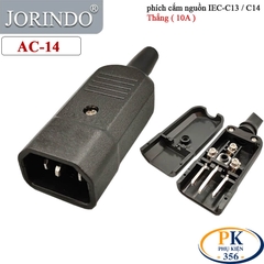 Phích Cắm Nguồn IEC 60320 C14 10A 250V JORINDO AC-13-14 Thẳng