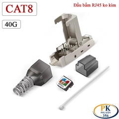 Đầu Bấm Mạng RJ45 Cat8 Tool Free Không Cần Kìm, Vỏ Kim Loại Chống Nhiễu 40Gbps/2000MHz chuẩn công nghiệp