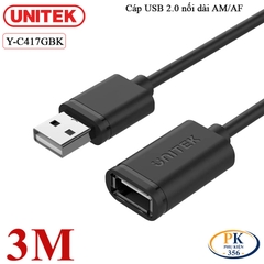 Dây Cáp USB 2.0 Nối Dài AM – AF Chính Hãng Unitek (1M–10M) – Hàng Cao Cấp