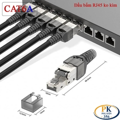 Đầu Bấm Mạng RJ45 Cat6A Tool Free Không Cần Kìm, Vỏ Kim Loại Chống Nhiễu 10Gbps/500MHz chuẩn công nghiệp