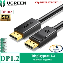 Dây cáp Displayport 1.2 4K@60Hz DP102 chính hãng Ugreen dài 1M 1.5M 2M 3M 5M 10244 10245 10211 10212 10213