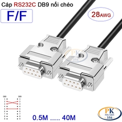 Dây cáp RS232C DB9 nối chéo 2 đầu cái Null Modem 28AWG vỏ thép 0.5M-40M