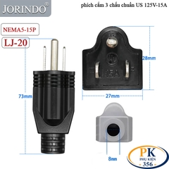 Đầu Phích Cắm Nguồn 3 Chấu Mỹ US NEMA 5-15P 125V/15A LJ-20