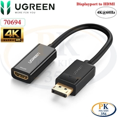 Cáp Chuyển DisplayPort Sang HDMI 4K@60Hz Ugreen 70694 Chính Hãng