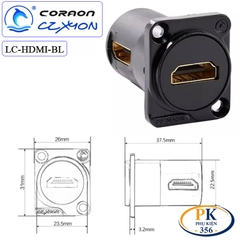 Nhân nối HDMI 2.0 âm tường lắp mặt máy Coraon LC-HDMI-B - cắm thẳng