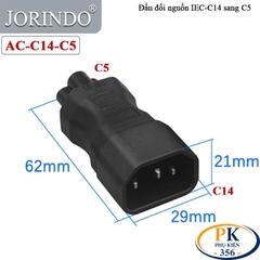 Đầu chuyển nguồn C14 sang C5 JORINDO model AC-C14-C5 - nối thẳng