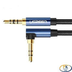 Dây Audio AUX 3.5mm bẻ góc Ugreen AV112 dài 1M 1.5M 2M Dây Bọc Lưới Cao Cấp