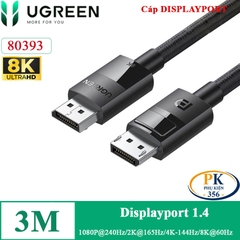 Cáp Displayport 1.4 chuẩn 8K@60Hz DP114 chính hãng Ugreen 80392 dài 2M