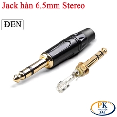 Đầu hàn jack 6.5mm mono (jack thẳng) mạ vàng – Vỏ kim loại, dùng cho cáp 3–6mm