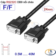 Dây cáp RS232C DB9 nối chéo 2 đầu cái Null Modem 24AWG vỏ PVC cao cấp 0.5M-40M